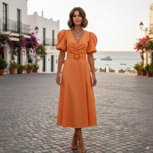 Elliatt Aida Midi Dress in Mango